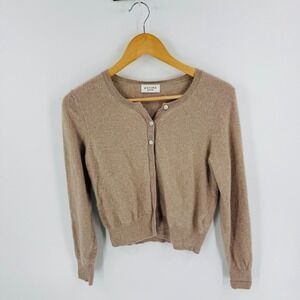 Paloma Tan 100% Cashmere Cardigan Size XS/SP Quiet Luxury Old Money Soft Girl